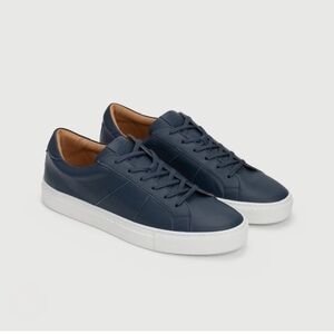 GREATS BROOKLYN Royale Shoes Navy Leather Classic Casual Sneakers